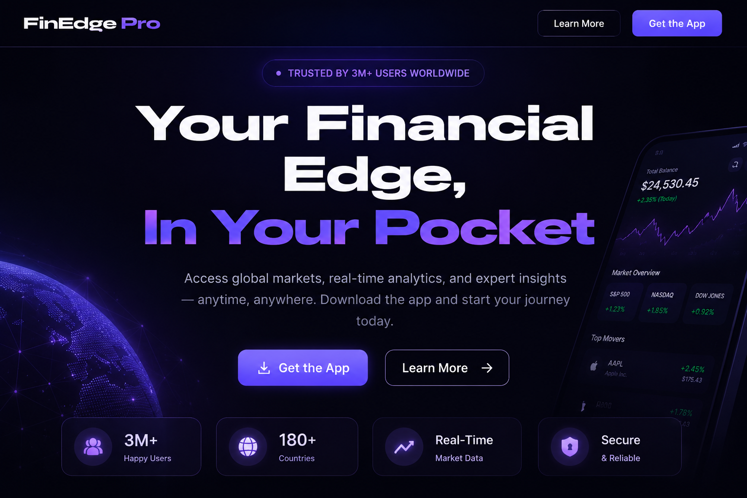 FinEdgePro Fintech Landing Page