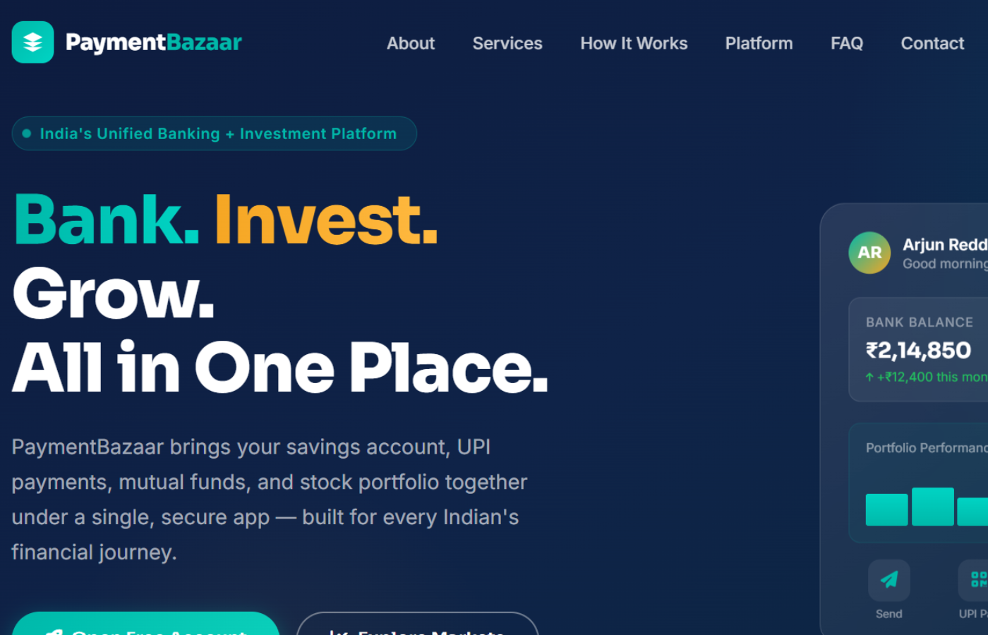 PaymentBazaar Banking Website Template