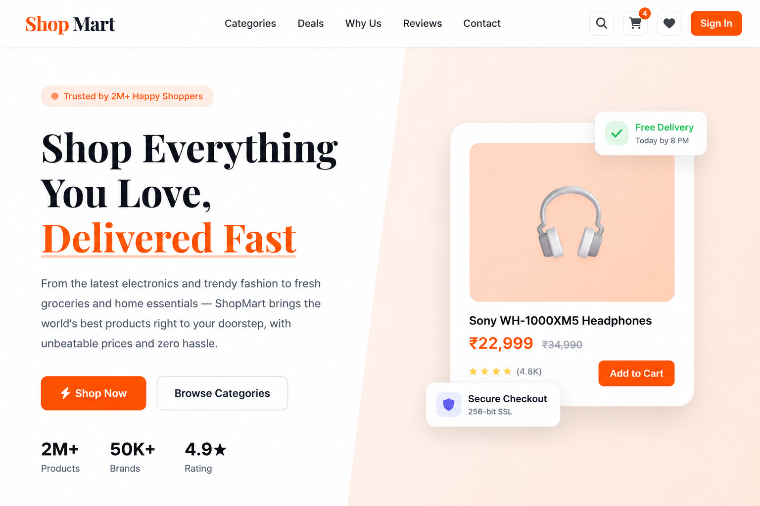 Shopmart E-commerce Landing Page